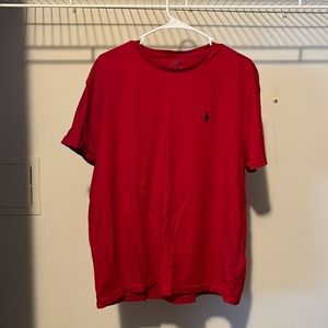 Mens Polo Ralph Lauren Red t-shirt blue emblem